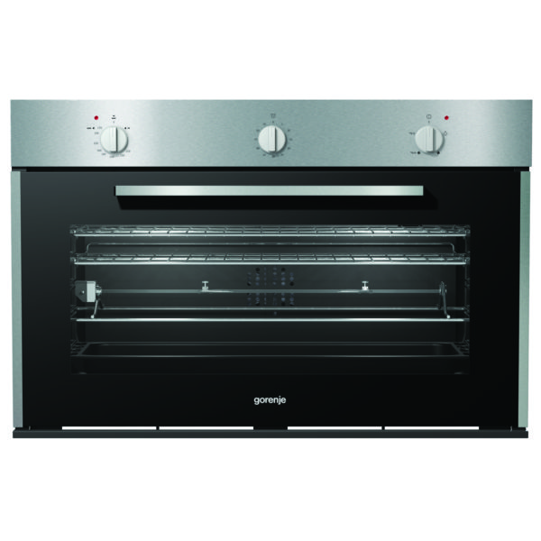 Gorenje Gas oven 90 cm with gas grill, stainless steel BOG922E00FX
