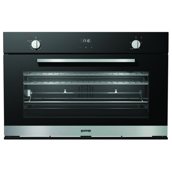Gorenje Gas oven 90 cm with gas grill, black glass BOG932A20FBG