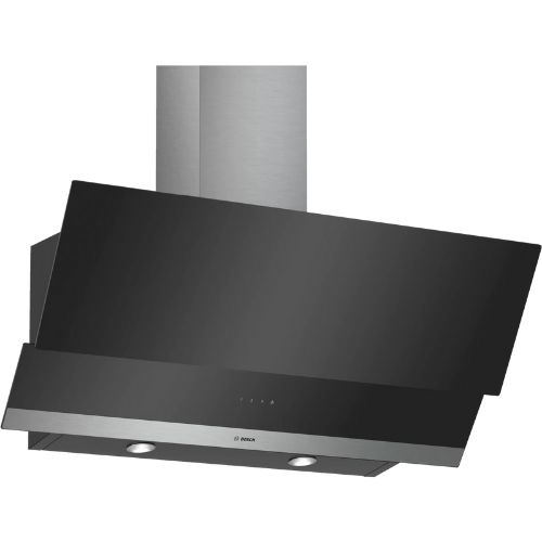 ISABELLA BEDROOM 43 - BOSCH Serie | 2 wall-mounted cooker hood 90 cm clear glass black printed DWK095G60