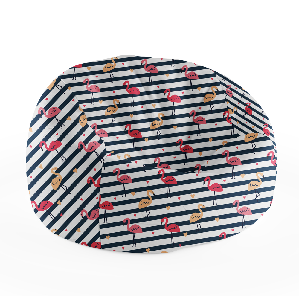 6223008412758 - Grand Fabric Pattern 95 x 75 cm Beanbag by Bean2go - Flamingo