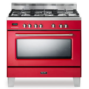 Elba Gas burners 90 cm Red race with a stainless steel top 9SVXRR888ICK