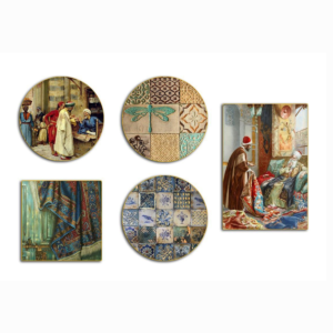 Old Cairo Rugs Market Decoupage Porcelain Wall Art – Set of 5 Prints