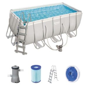 Bestway Power Steel Rectangular Pool Set 4.12m x 2.01m x 1.22m  no. 56456