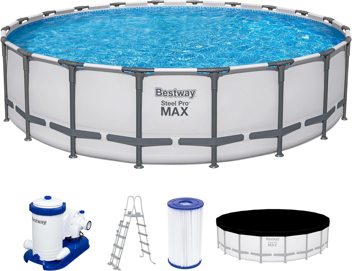 81uu2nhbi2l. ac sl1500  - Bestway Above Ground Frame Pool Steel Pro Max 610*132 Cm Set - No:561FM