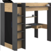 High Sleeper Bed with Desk, Wardrobe, and Shelving