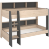 Modern Bunk Bed with Auxiliary Shelves and Built-in Ladder