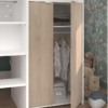 Multifunctional Loft Bed with Desk, Wardrobe, and Shelving