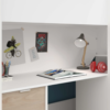 Multifunctional Loft Bed with Desk, Wardrobe, and Shelving