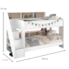 Modern White Bunk Bed with Stairs, Storage Shelves & Pull-Out Drawer – Perfect Space-Saving Solution for Kids & Teens