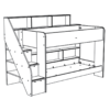 Modern White Bunk Bed with Stairs, Storage Shelves & Pull-Out Drawer – Perfect Space-Saving Solution for Kids & Teens