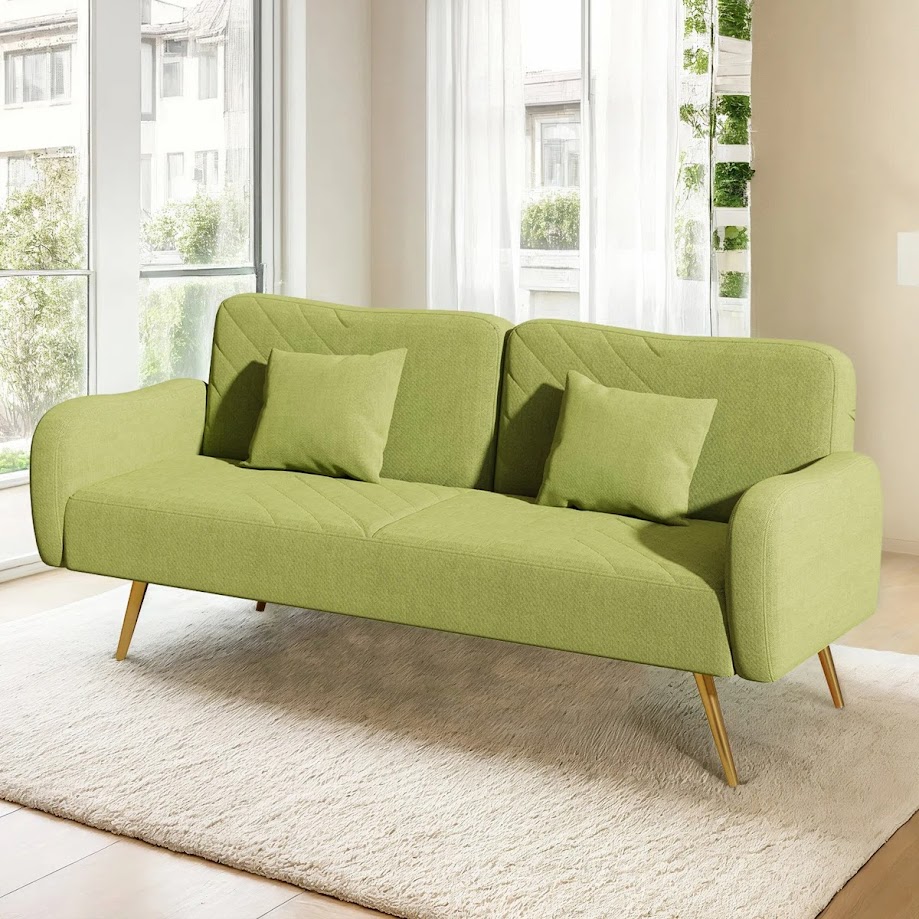 70802CComfyFutonCouchBedWith2SquarePillows 1885021161 - Futon Sofa -Model A348