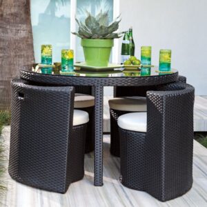 Piece Black Outdoor Dining Set – Model A117