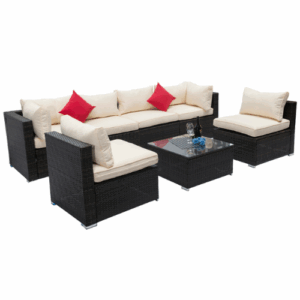 Rattan Sofa Set with Jacquard  – MODEL A127