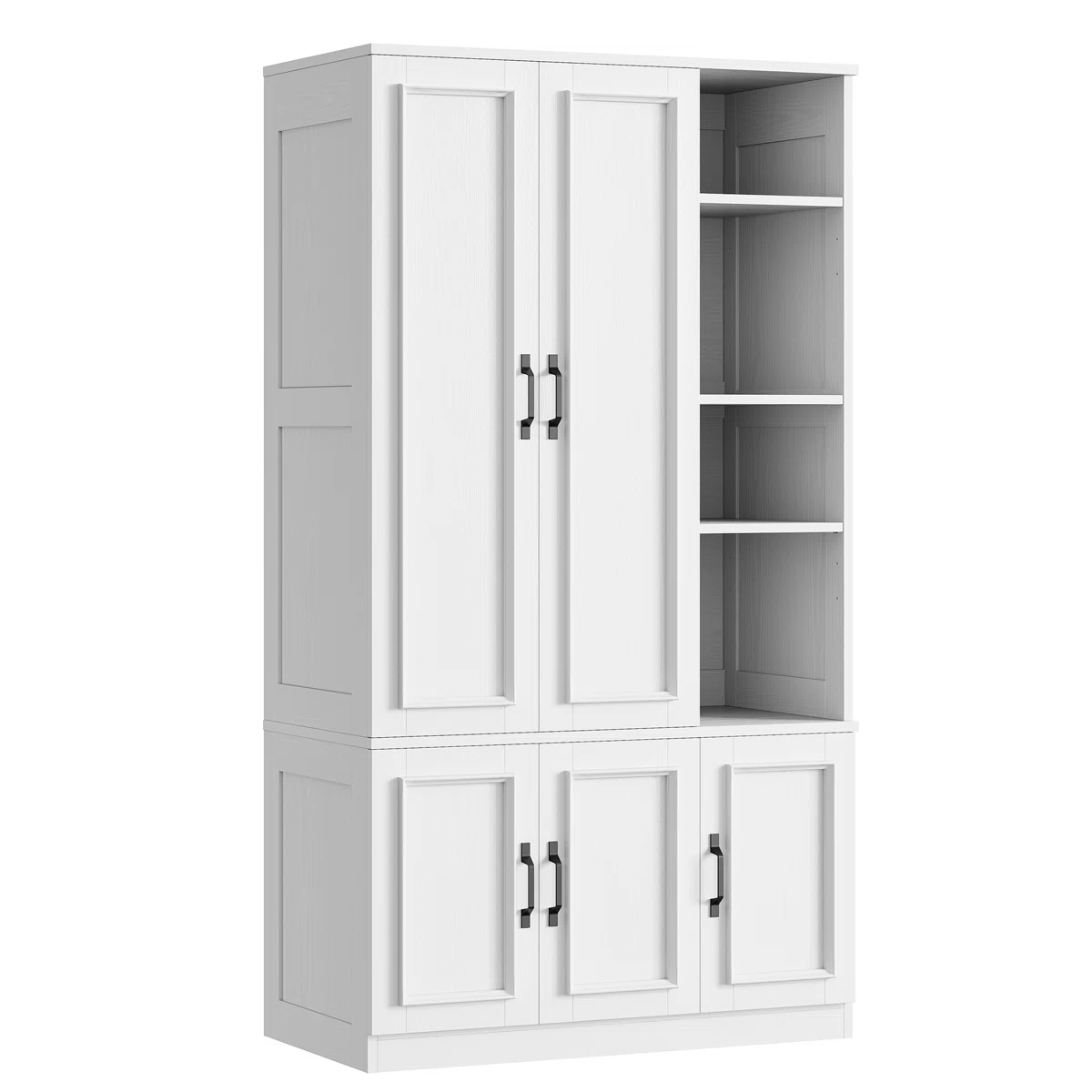 Door Wooden Wardrobe With Hanging Poles _ Model A812