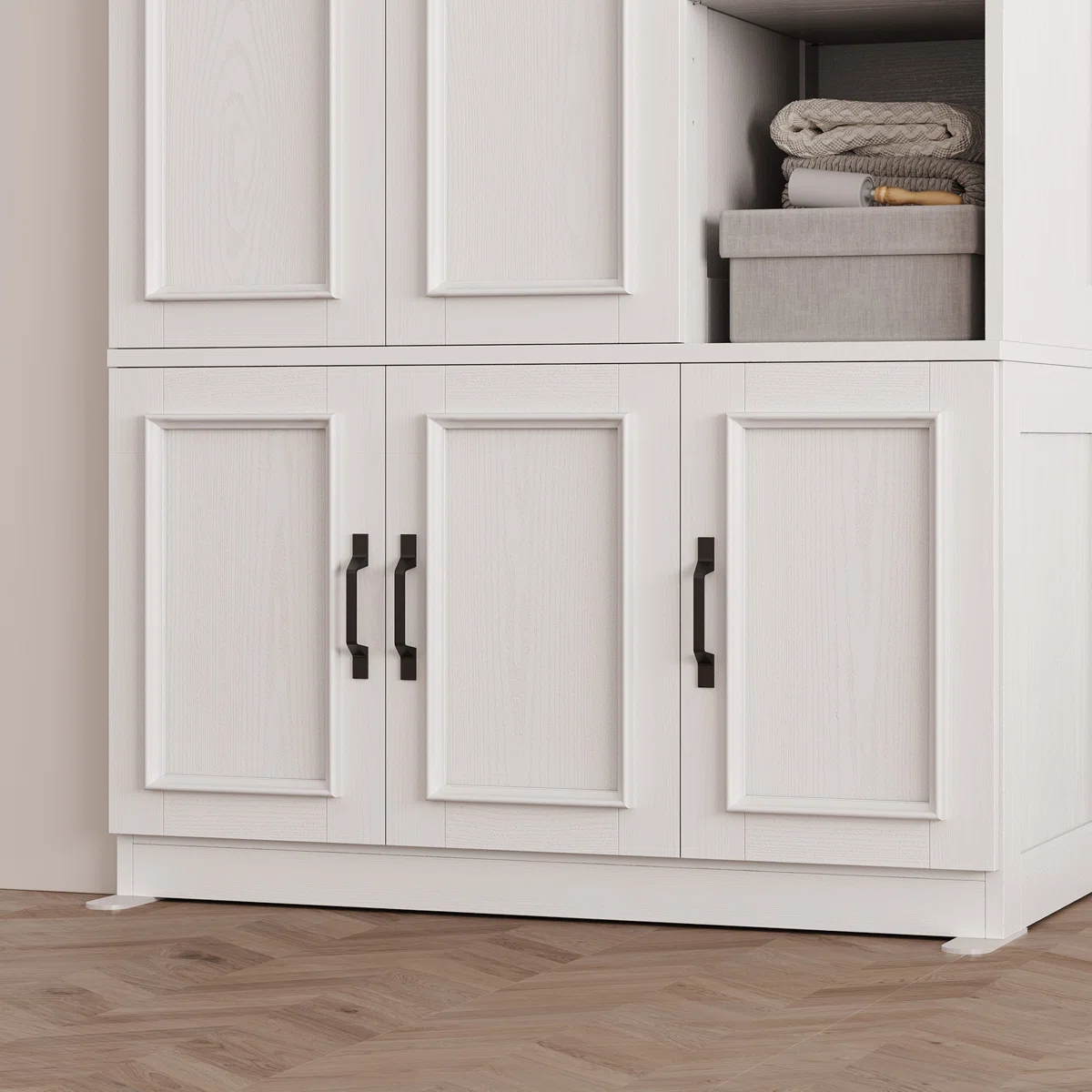 Door Wooden Wardrobe With Hanging Poles _ Model A812