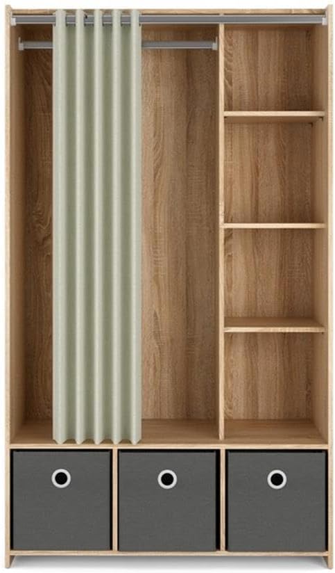 Tvilum Lola 3 Bin Curtain Storage Center _ Model A818