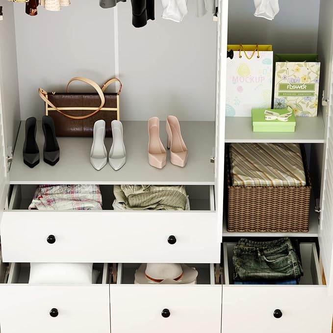 Wardrobe Armoire with Multi-Tier Shelves – Model A814