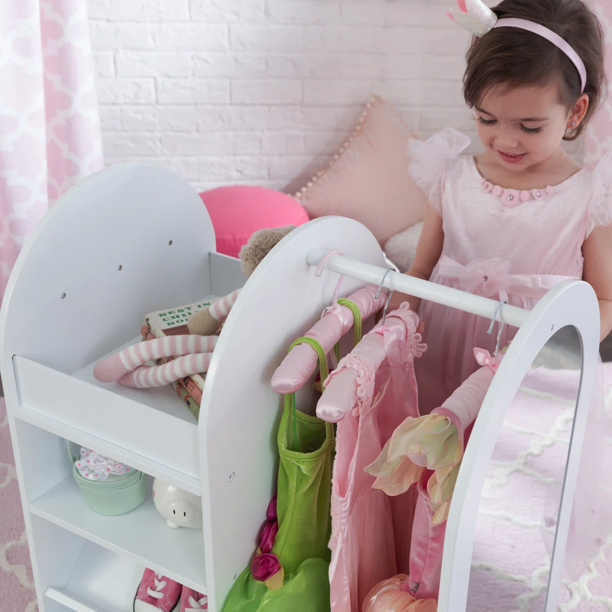 Wide Kids Armoire with Mirror _ Model A872