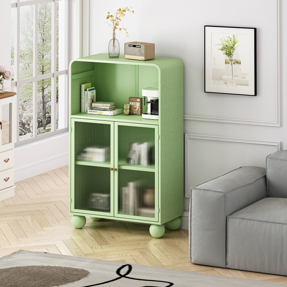Green Glass Glass Storage Cabinet – Model A914