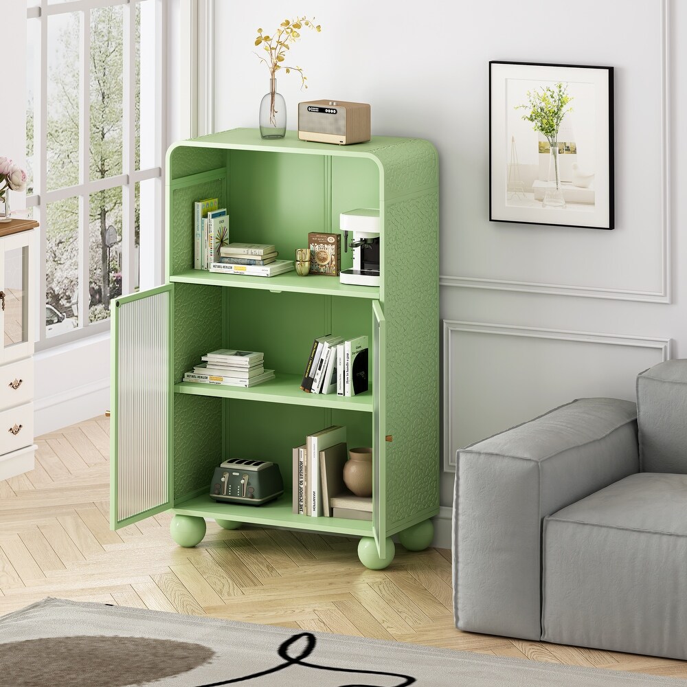 Green Glass Glass Storage Cabinet – Model A914