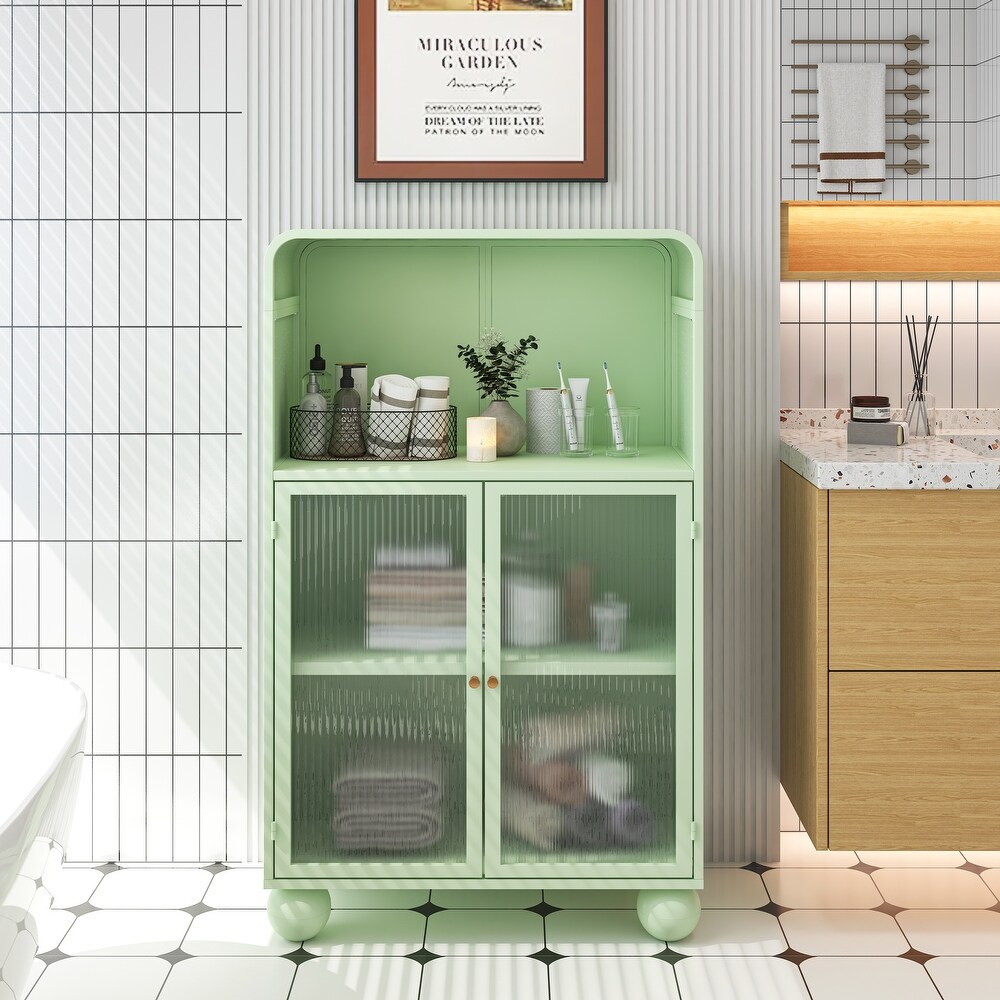 Green Glass Storage Cabinet – Model A914