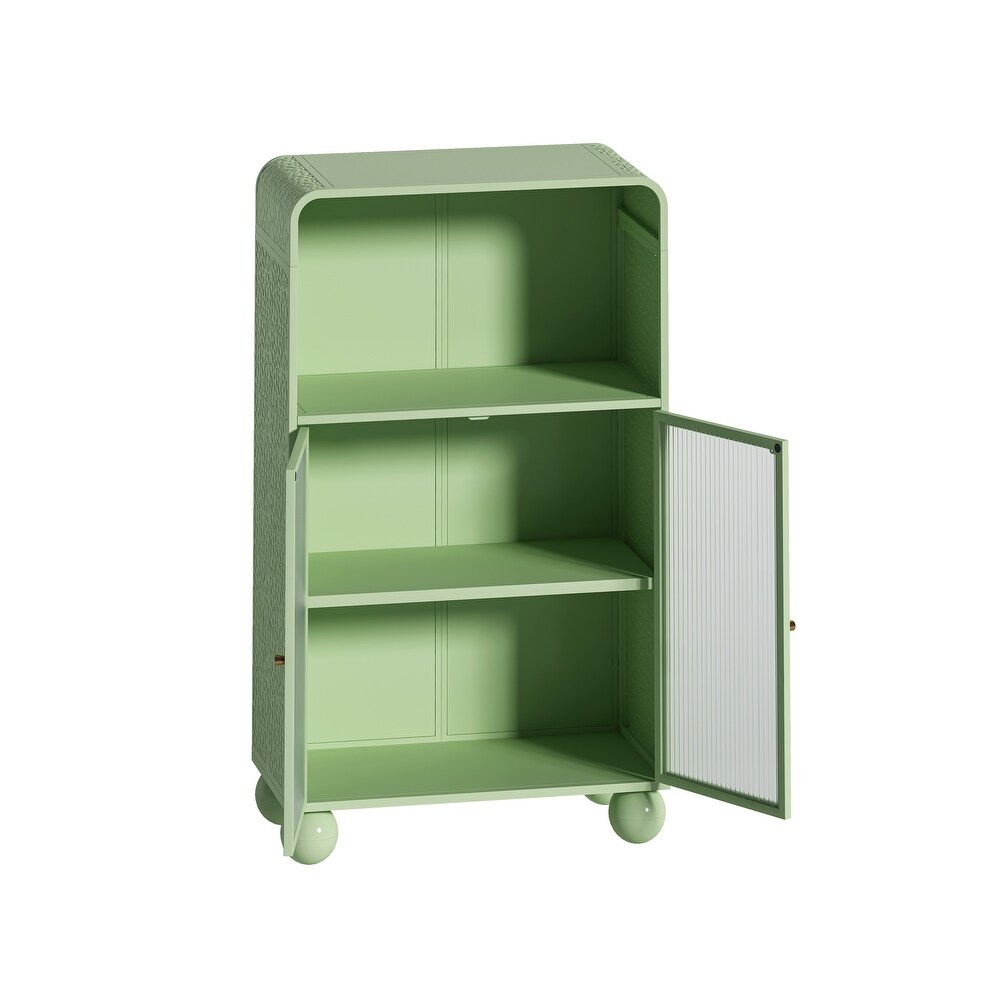 Green Glass Storage Cabinet – Model A914