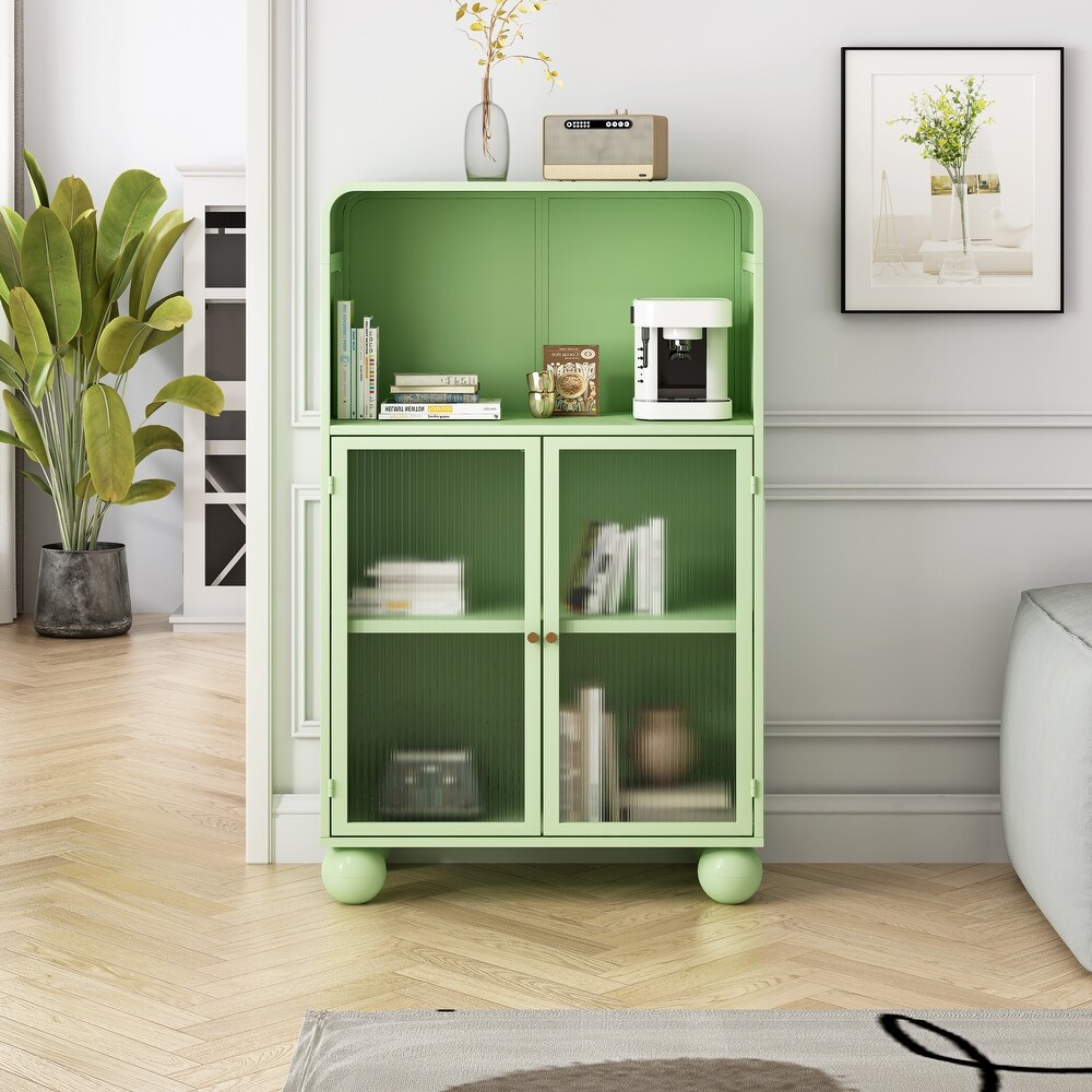 Green Glass Glass Storage Cabinet – Model A914