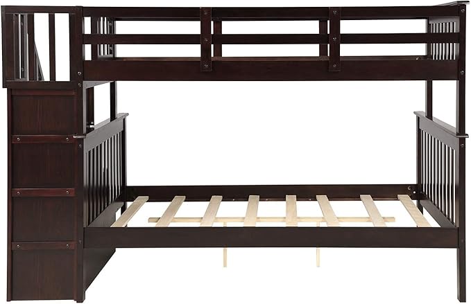 Twin Over Full Bunk Bed with Stairs – Model A844