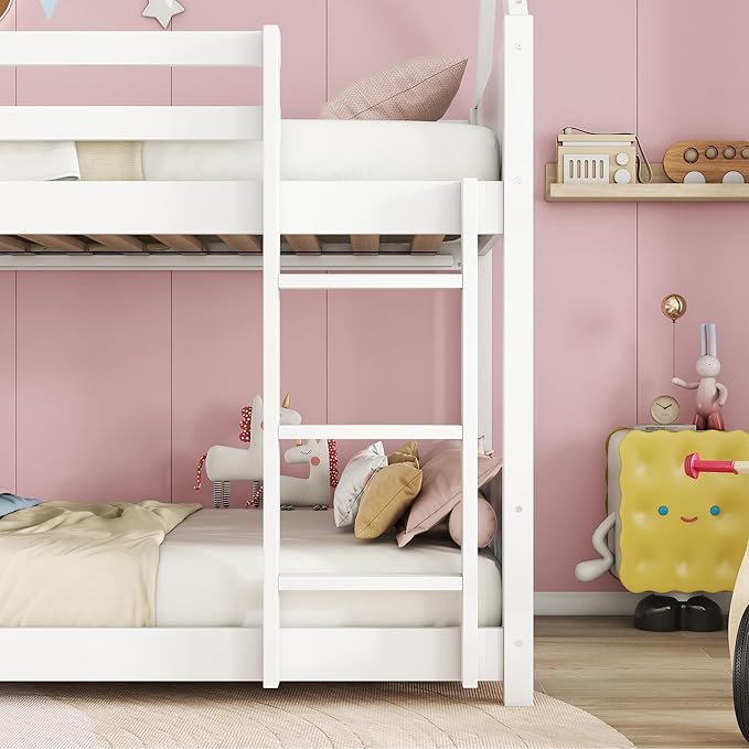 Twin Over Twin House Floor Bunk Bed - Model A837