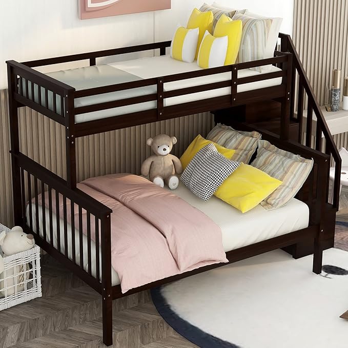 Twin Over Full Bunk Bed with Stairs – Model A844
