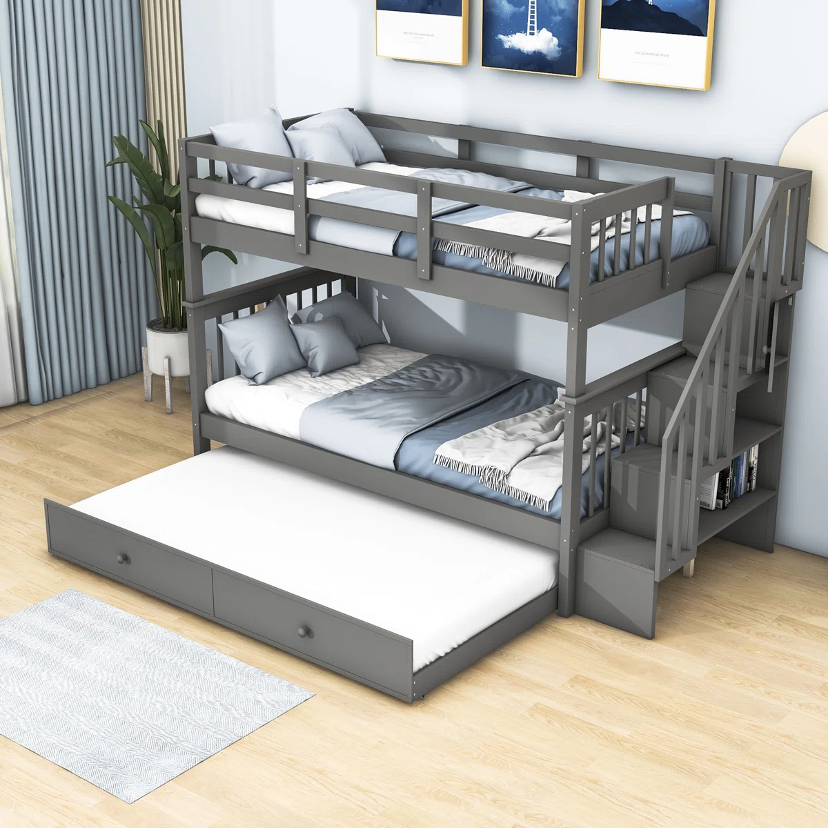 Abie Twin over Twin Bunk Bed – Model A855