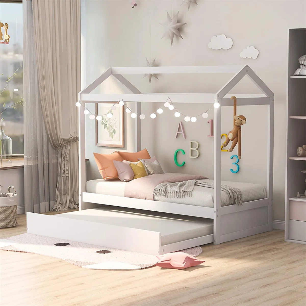 Twin Solid Wood Canopy Bed – Model A830