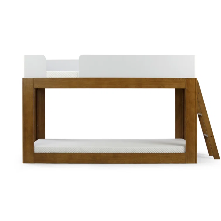 White/Pecan Ambur Twin over Twin Solid Wood – Model A835