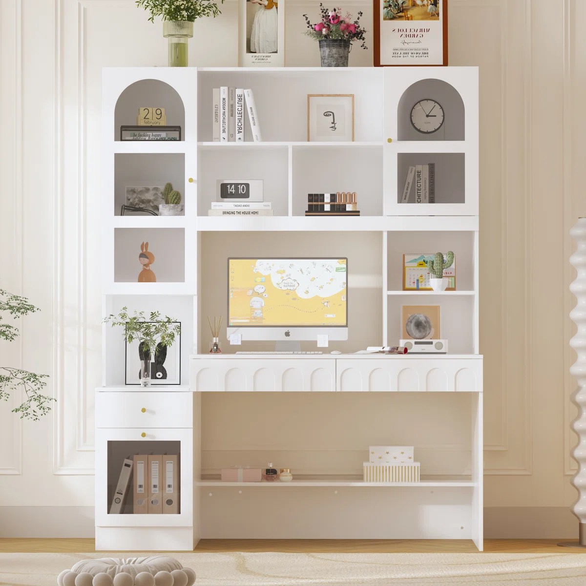 Calo Computer Desk with Bookcase & Storage