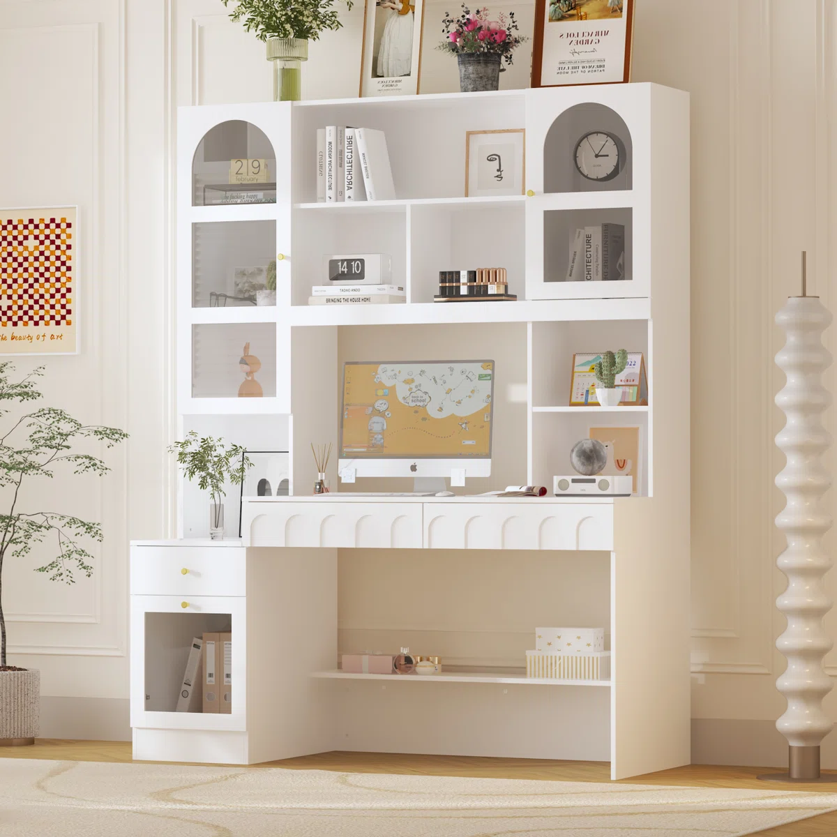 Calo Computer Desk with Bookcase & Storage