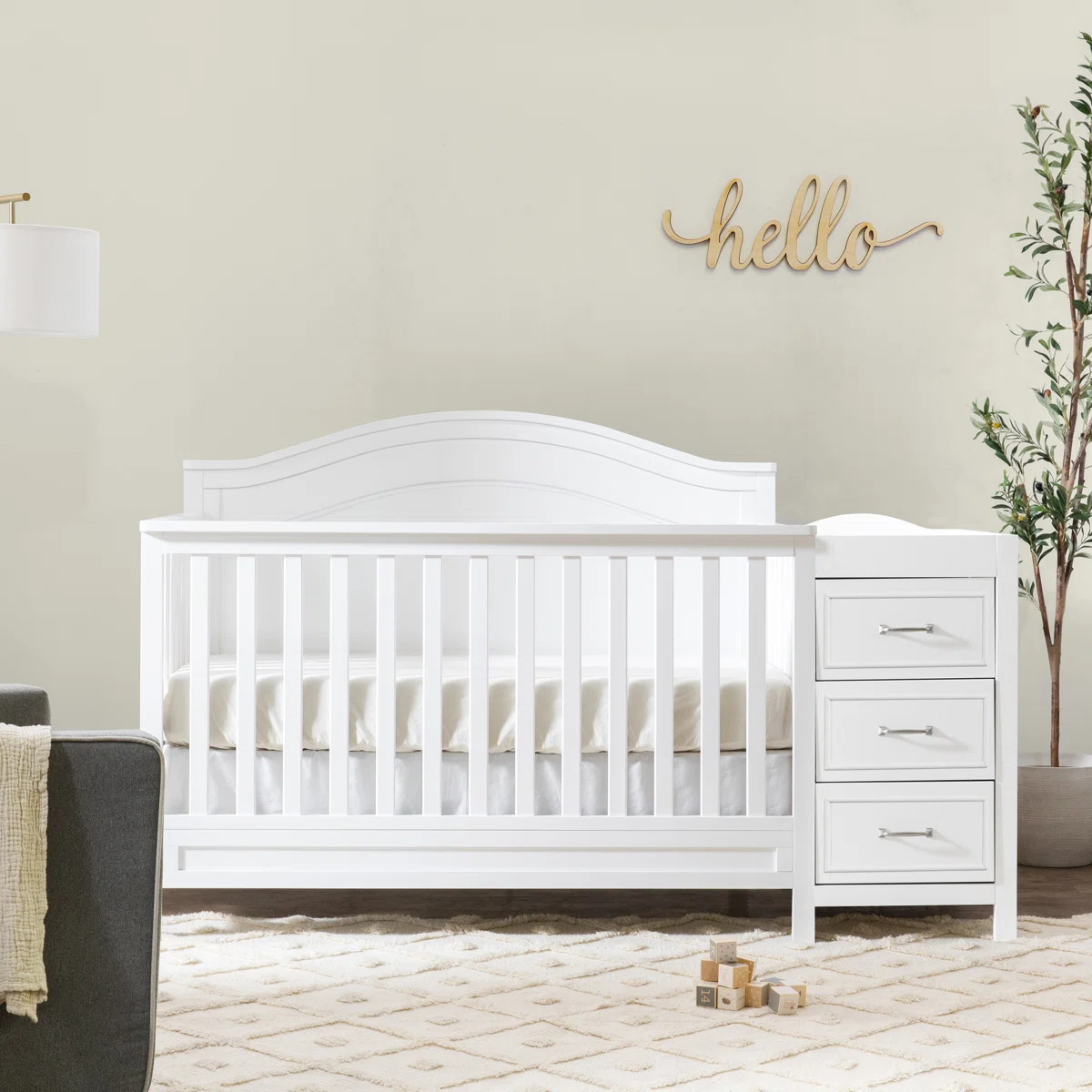 Charlie Baby Crib with Storage – Classic White