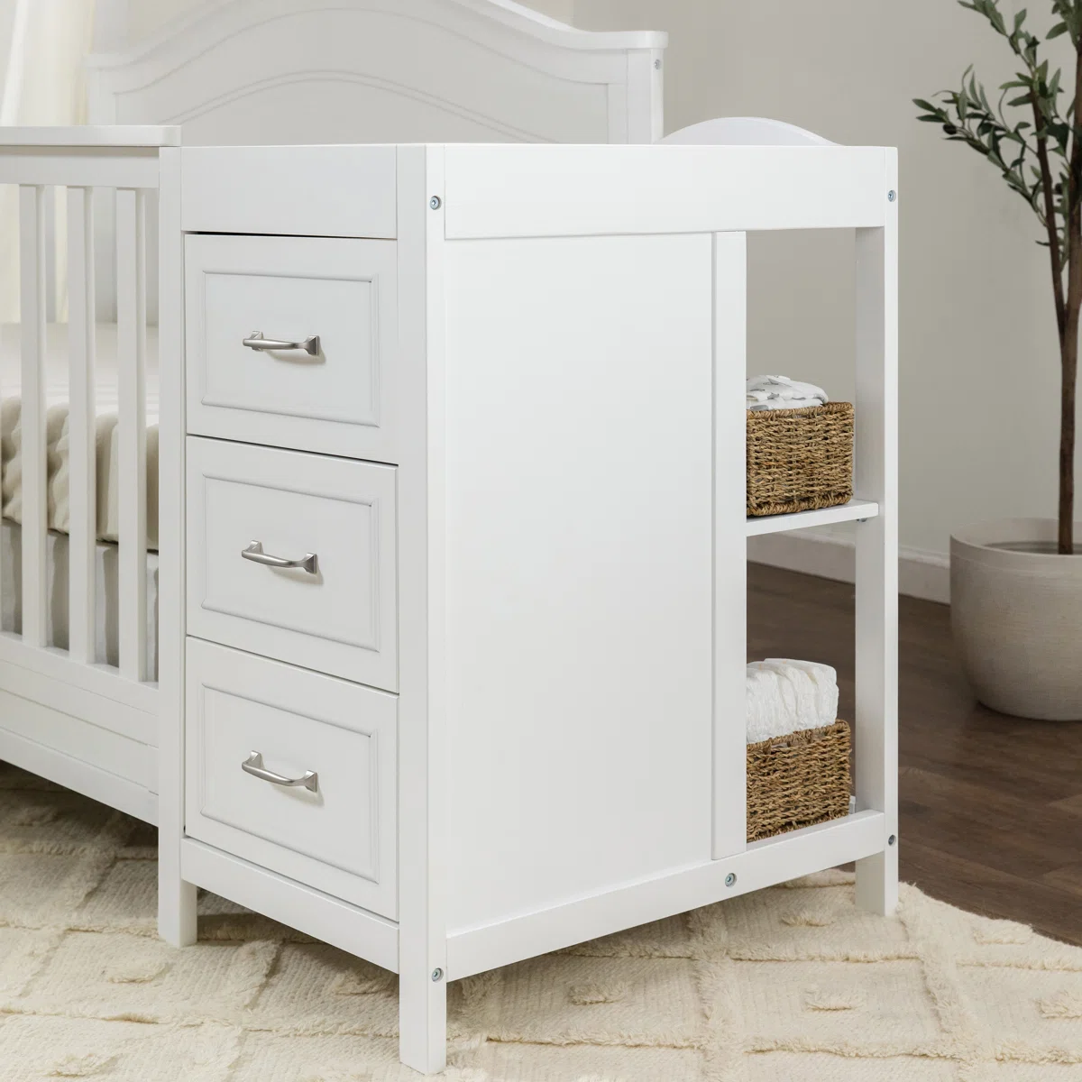 Charlie Baby Crib with Storage – Classic White