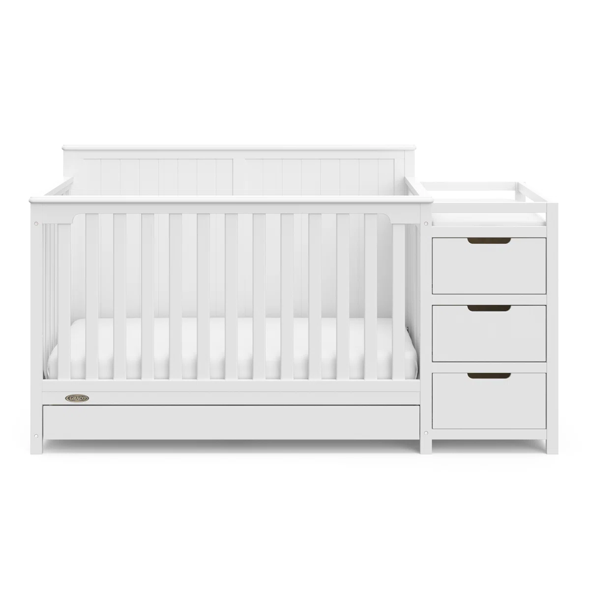 Hadley Baby Crib with Storage – White Finish
