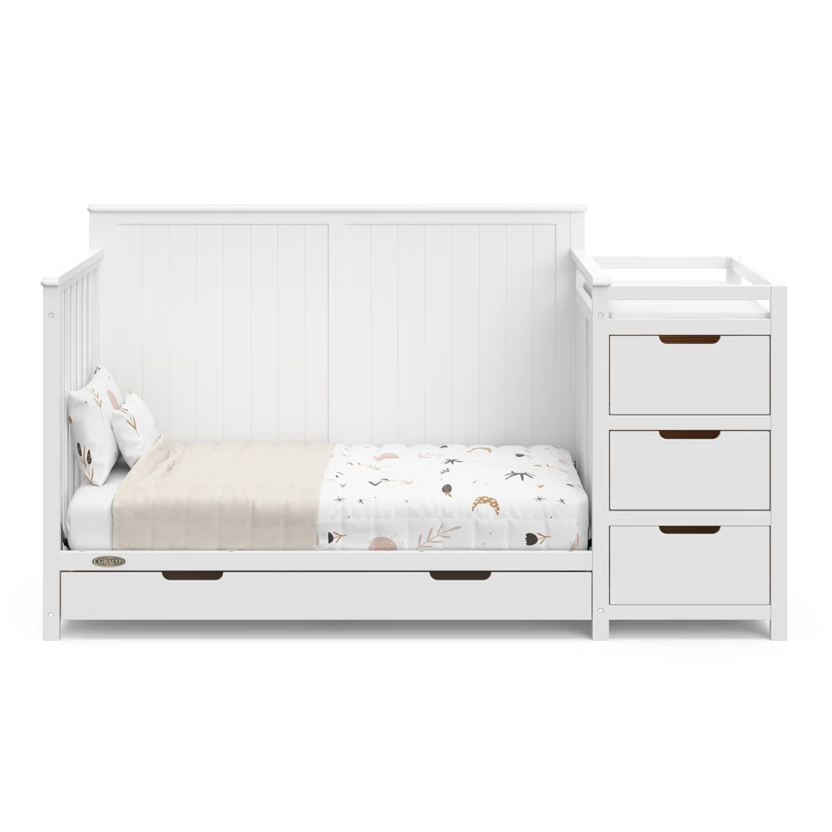 Hadley Baby Crib with Storage – White Finish