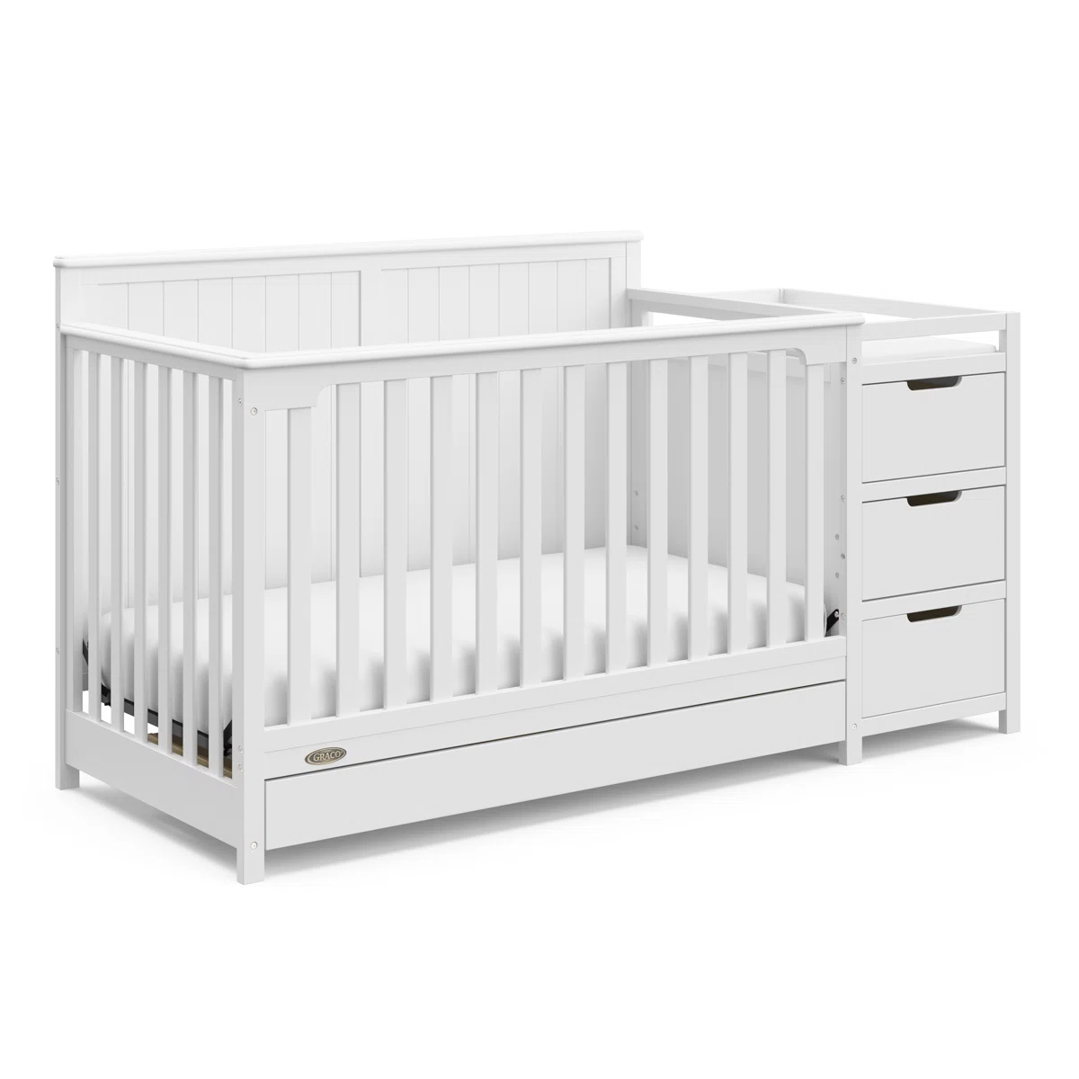 Hadley Baby Crib with Storage &ndash; White Finish