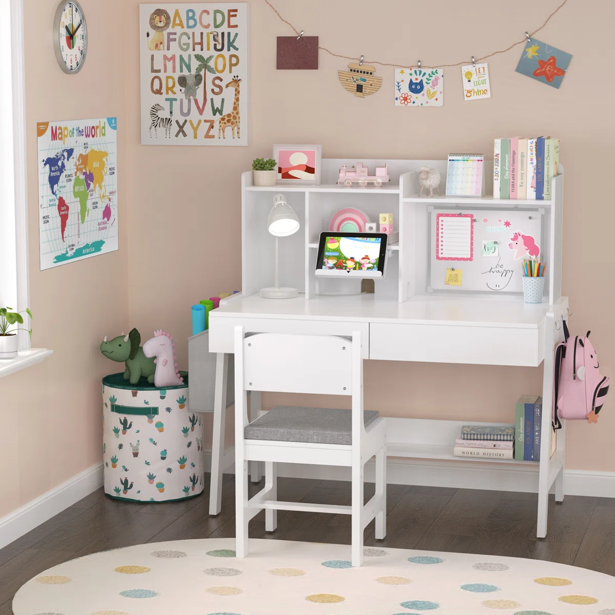Adjustable Kids Desk with Storage & Chair – Model A1043
