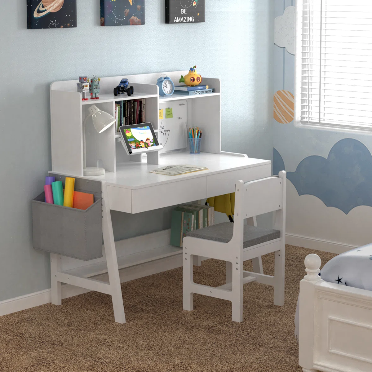 Adjustable Kids Desk with Storage & Chair – Model A1043