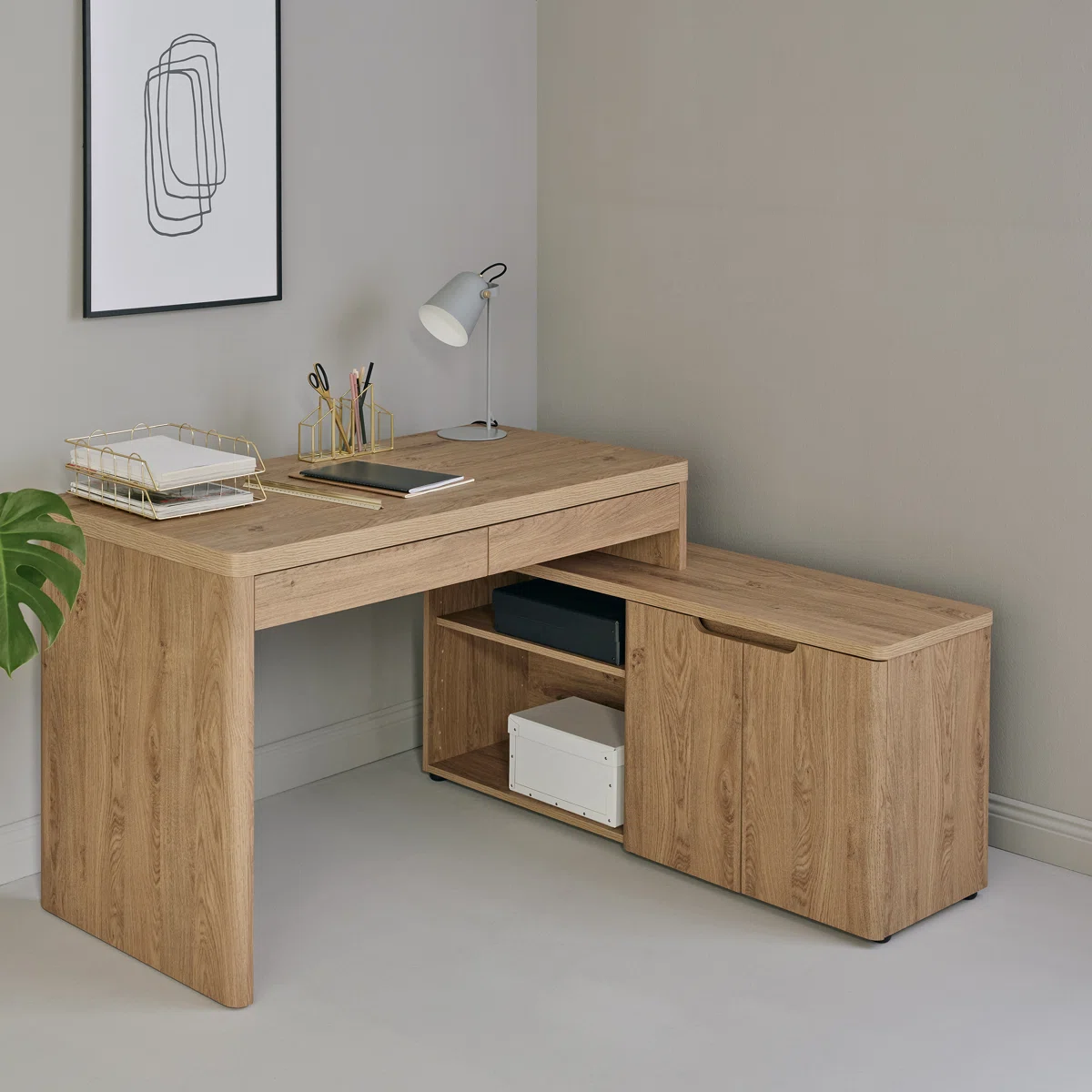 L-Shaped Scandinavian Desk