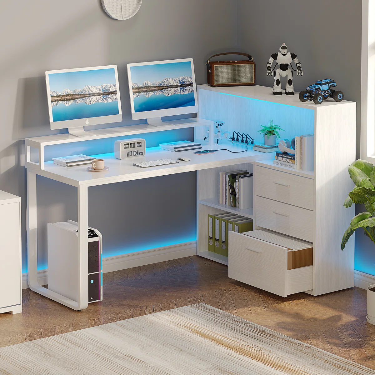 L-Shaped Gamer & Study Desk – Model A1042