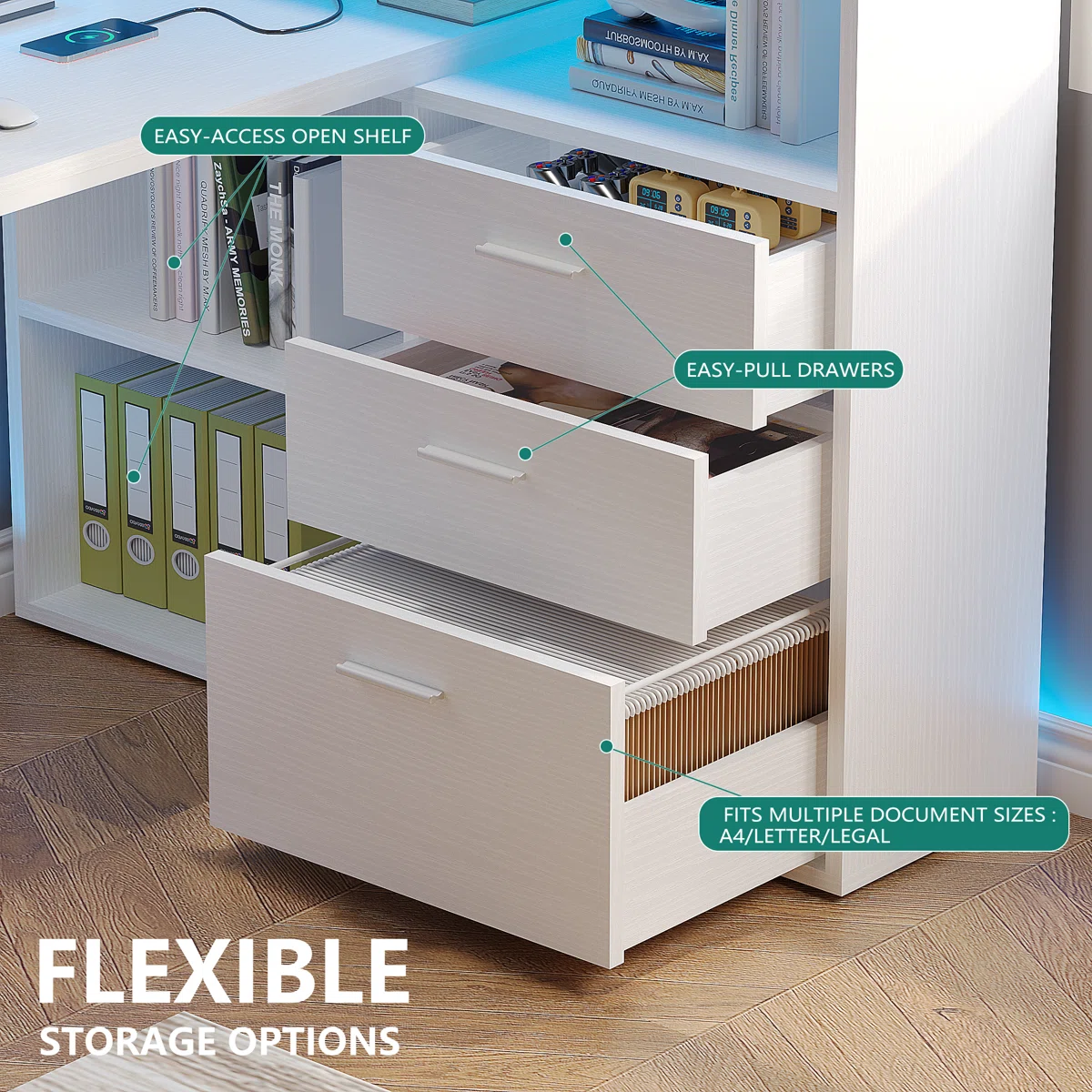 L-Shaped Gamer & Study Desk – Model A1042