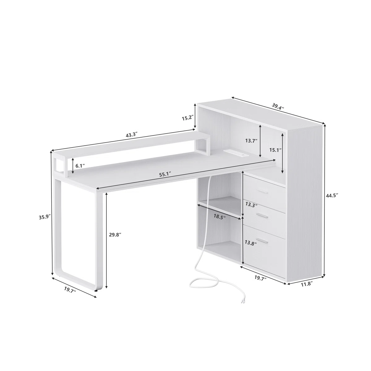 L-Shaped Gamer & Study Desk – Model A1042
