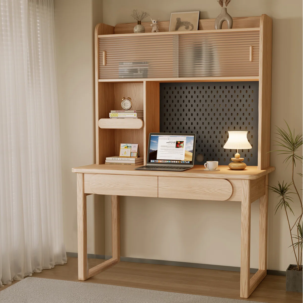 Kinderschreibtisch mit Lochwand und Schrank – Model l A1032