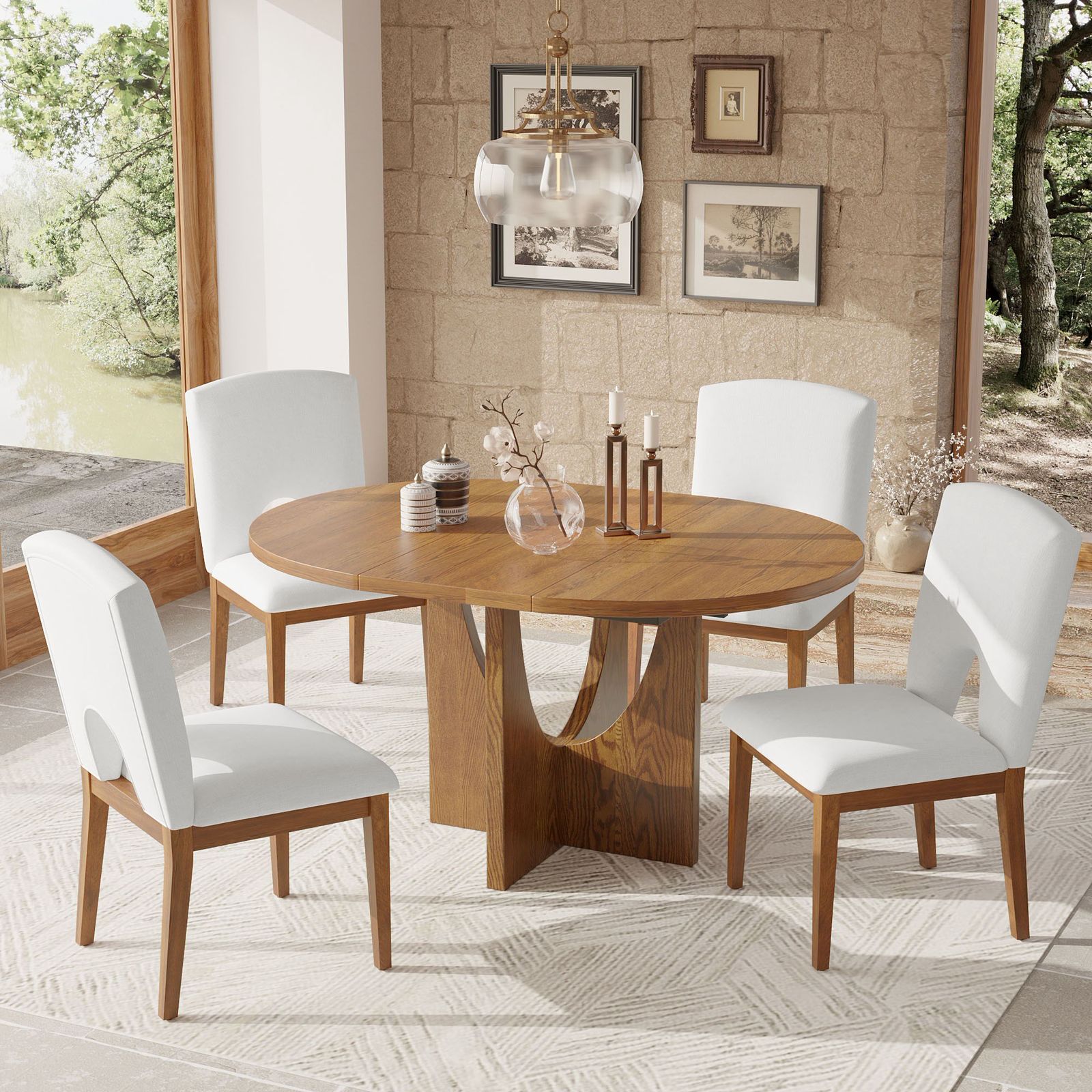 Himalaya Round Cross-Base Dining Table – Model A2093