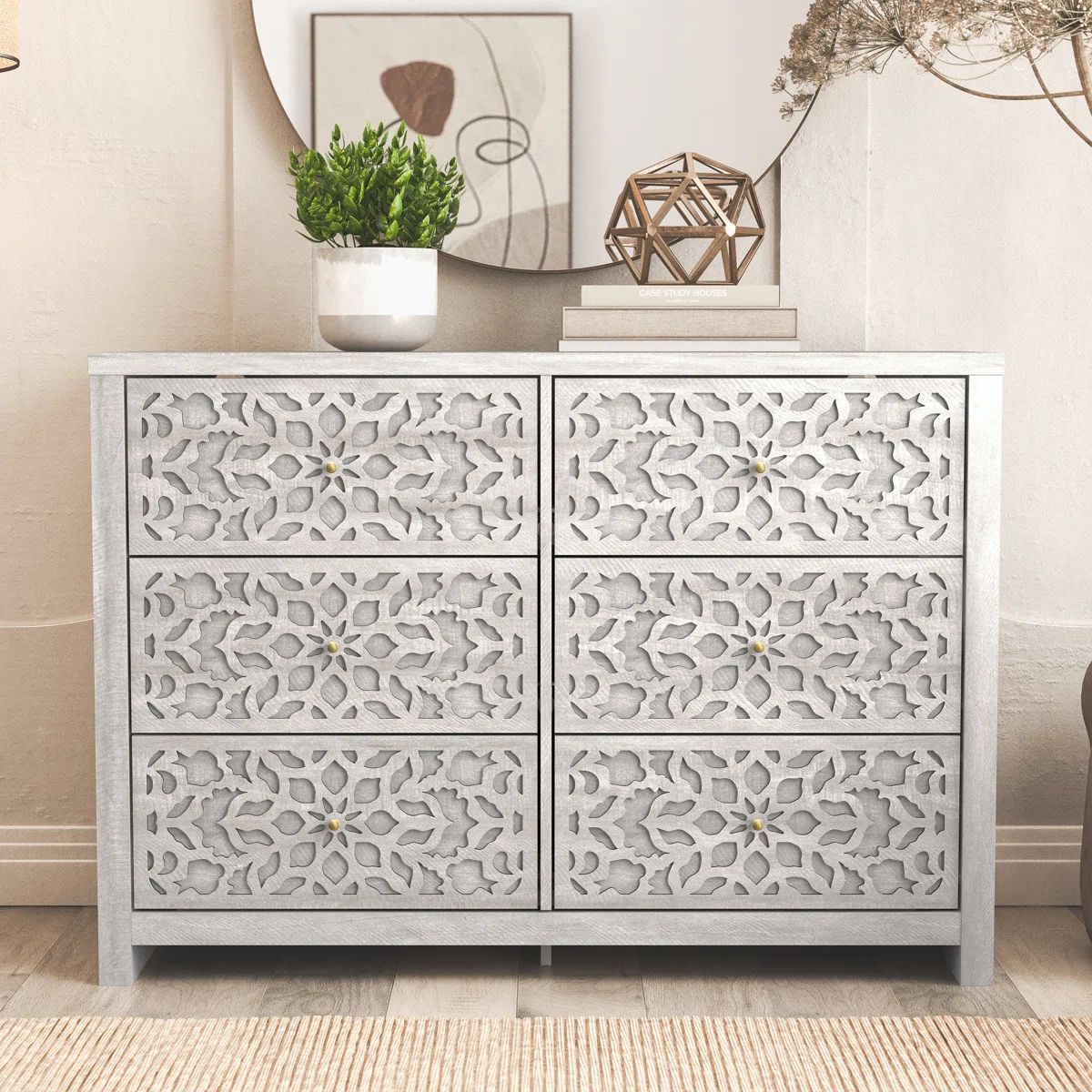 THE MANDALA CARVED EIGHT-DRAWER DRESSER – MODEL A2083